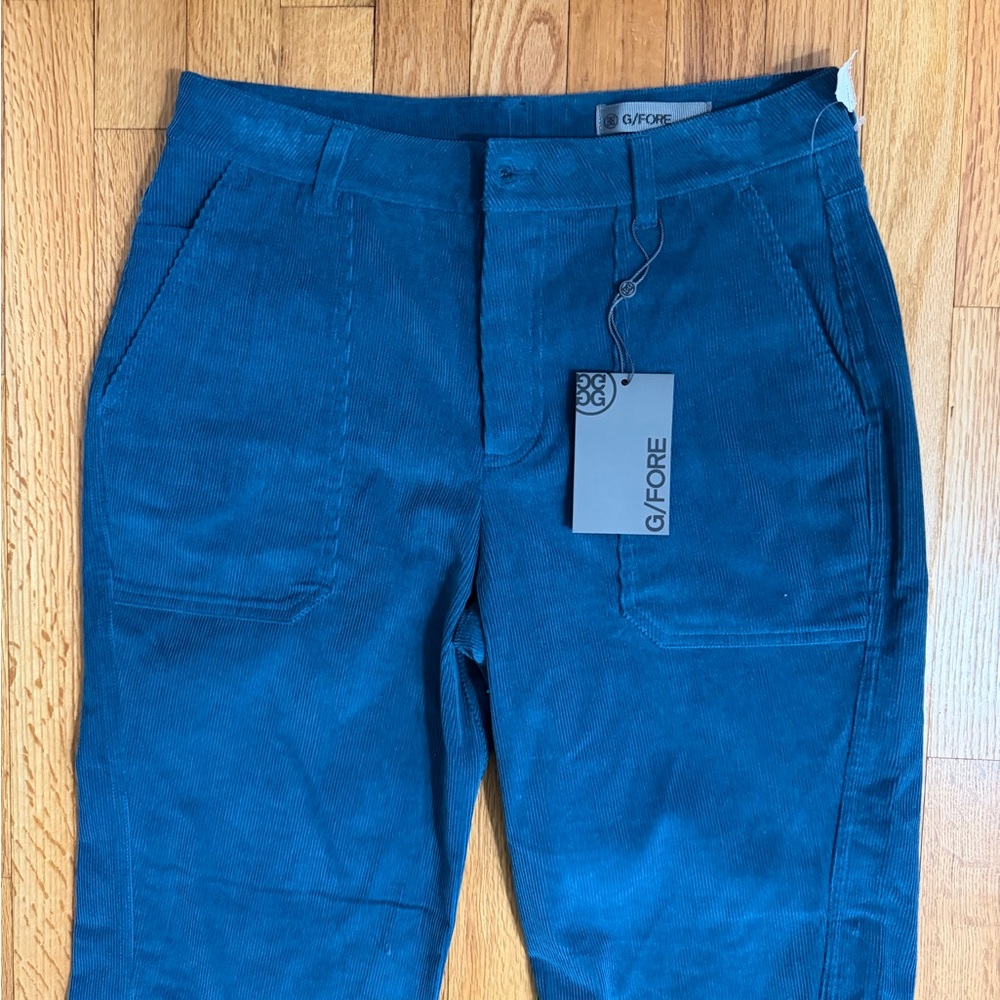 G/Fore Corduroy Golf pants women size 4 high risk straight leg patcy pocket NWT